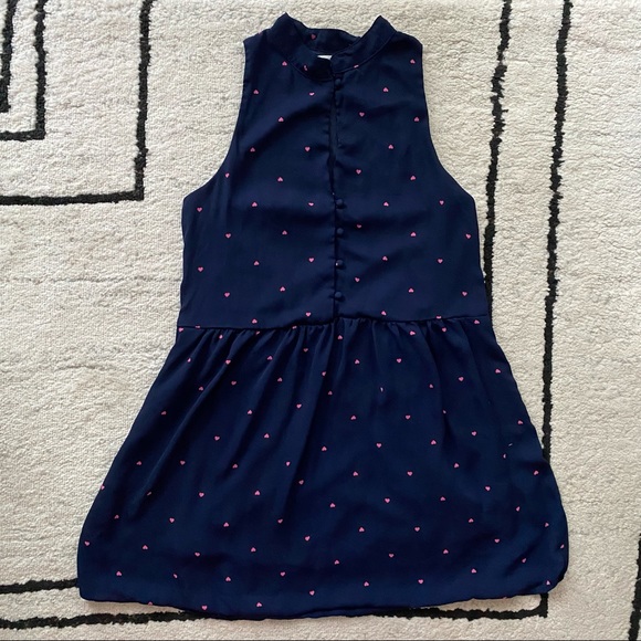 SIENNA SKY Blue Pink Hearts Patterned Keyhole Mini Dress - Picture 3 of 6